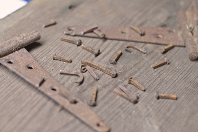 Home Made Nails and Old Shutter Hinges