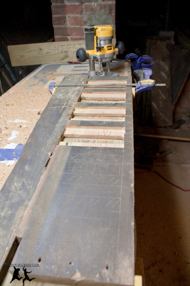 Heart Pine Wine Glass Rack - half finished