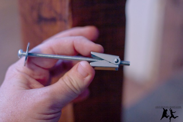 The Toggle Bolt goes into the wall like this