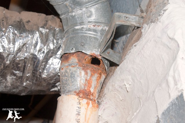 Old House Crazy - DIY - Install a Vent Flue for a Condensing Gas Furnace - 95% Efficient - 03