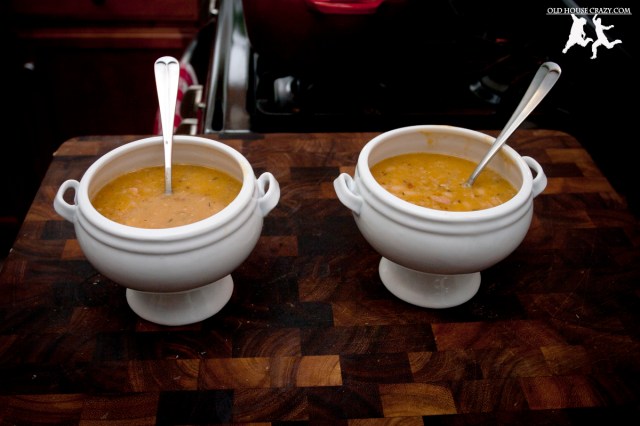 Ham and Bean Soup Footed Bowl